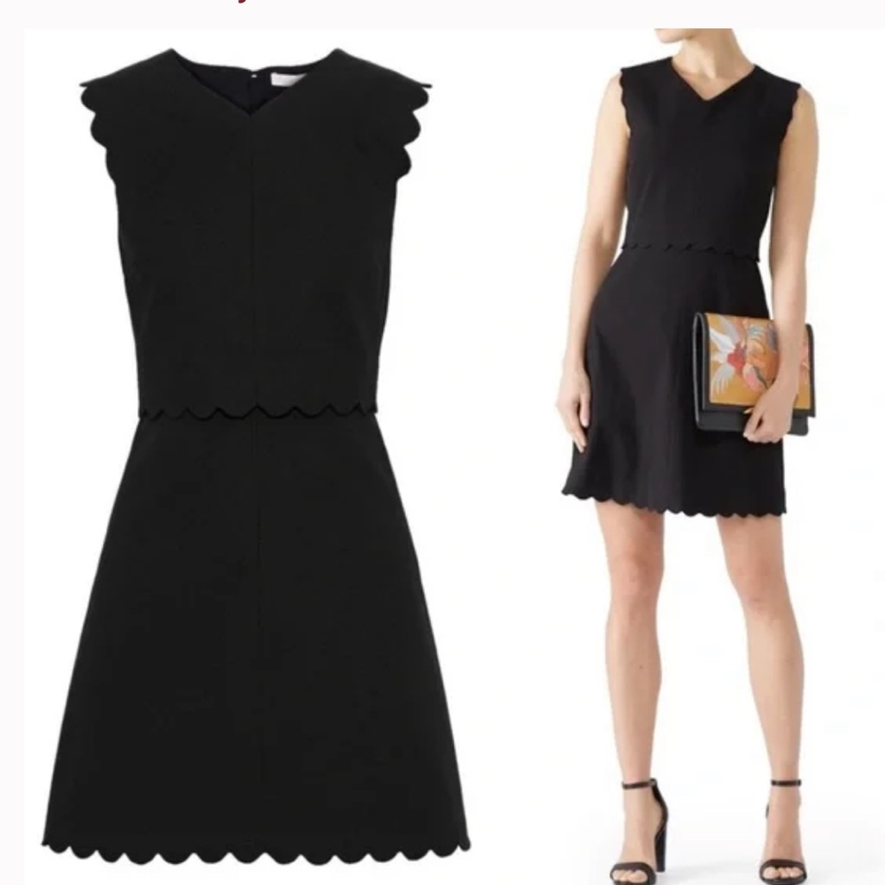 Rebecca Taylor sleeveless black scallop Dress size 12